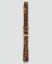 Mango Women's Animal Print Leather Belt