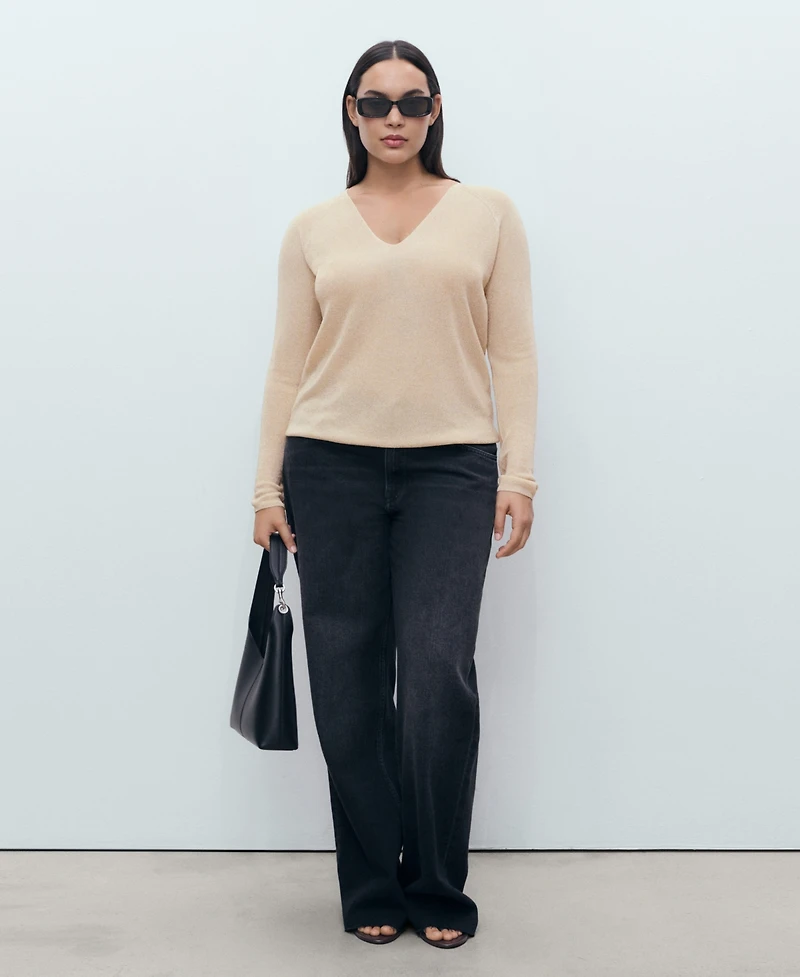 Mango Women's V-Neck Lurex Sweater
