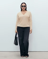 Mango Women's V-Neck Lurex Sweater
