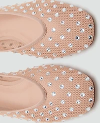 Mango Women's Mesh Strass Ballerina Flats