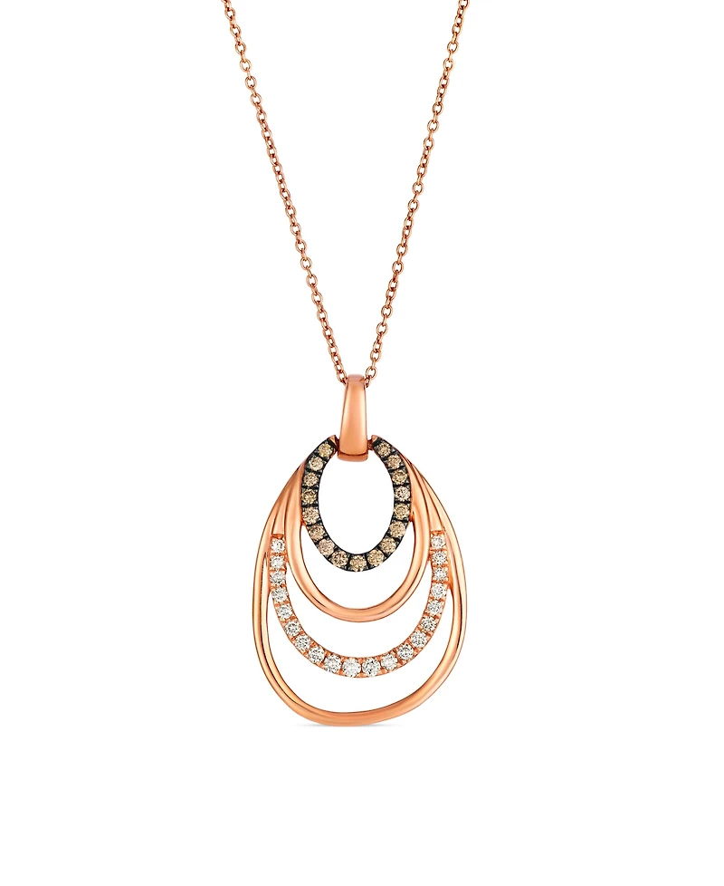 Le Vian Vanilla and Chocolate Diamond Pendant Necklace (0.46 ct. t.w.) in 14K Strawberry Gold
