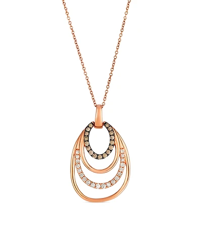 Le Vian Vanilla and Chocolate Diamond Pendant Necklace (0.46 ct. t.w.) in 14K Strawberry Gold
