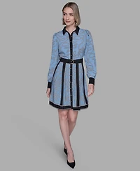 Karl Lagerfeld Paris Women's Printed Long Sleeves Dress