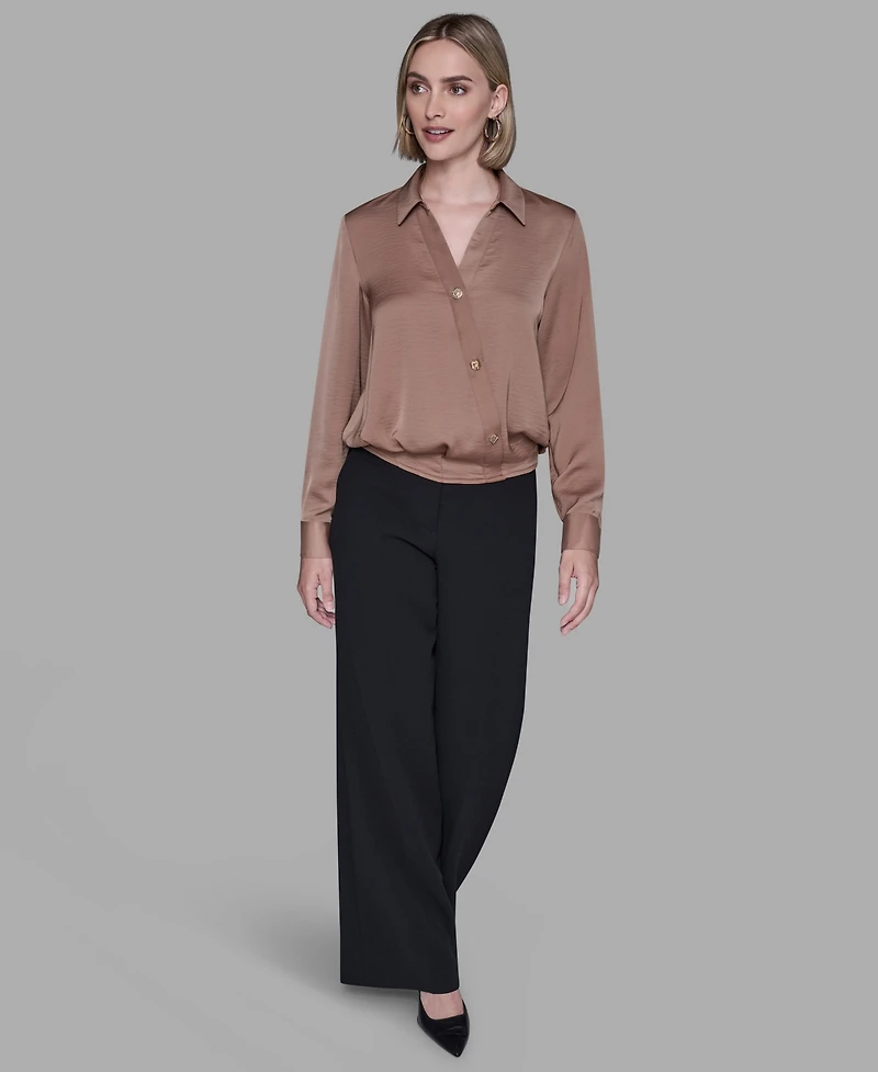 Karl Lagerfeld Paris Women's Collared Neck Blouse