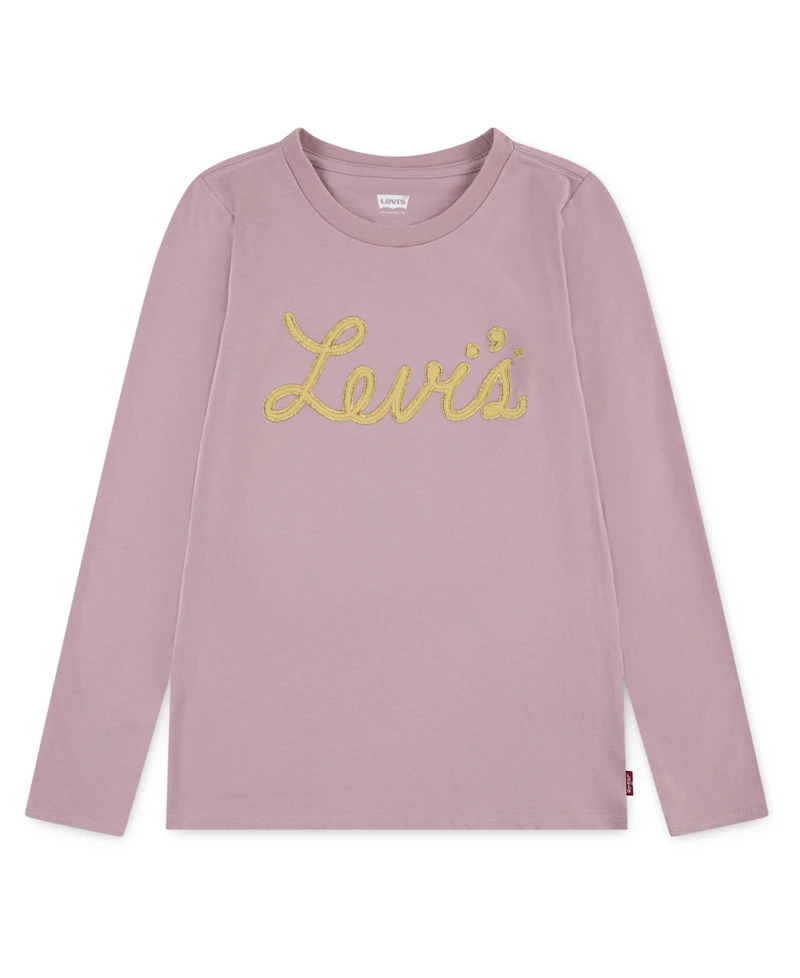 Levi's Big Girls Logo Applique Long Sleeve T-Shirt