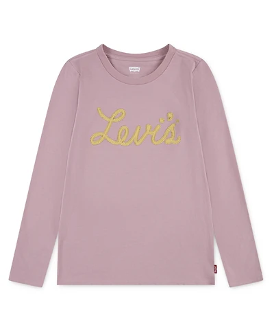 Levi's Big Girls Logo Applique Long Sleeve T-Shirt