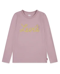 Levi's Big Girls Logo Applique Long Sleeve T-Shirt