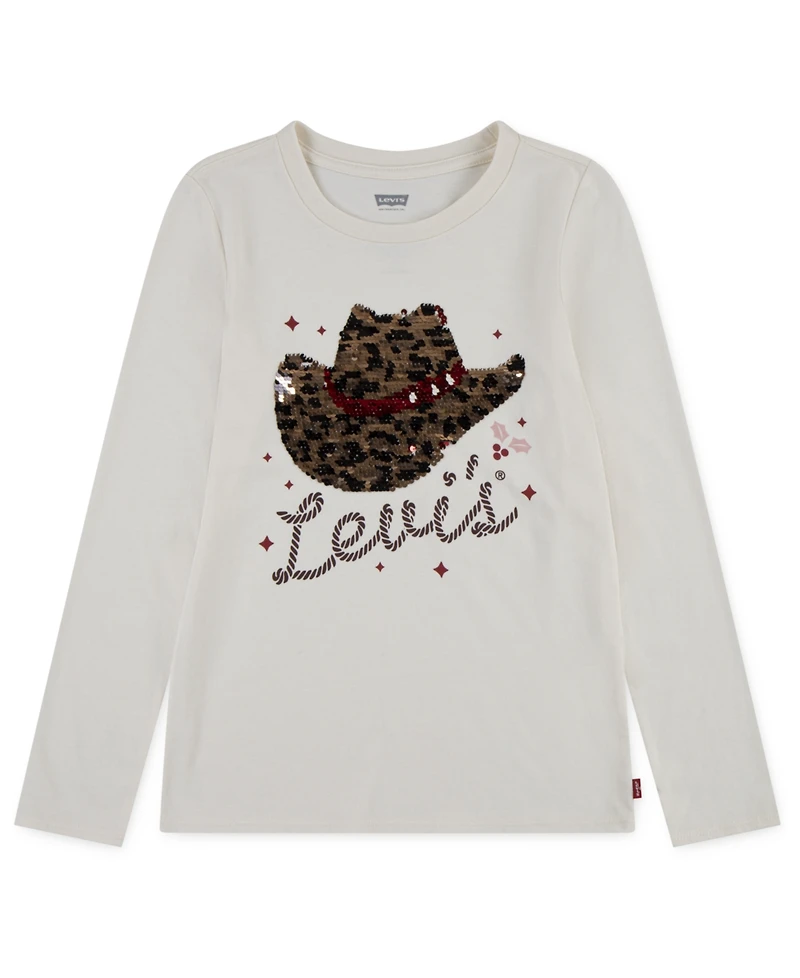 Levi's Big Girls Hat Graphic Long Sleeve T-shirt
