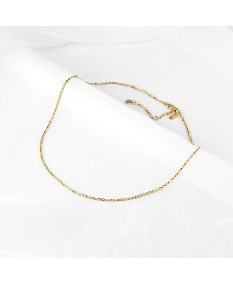 Vincero Women's Rolo Chain Necklace in 14k Gold-Plated Sterling Silver with Extender