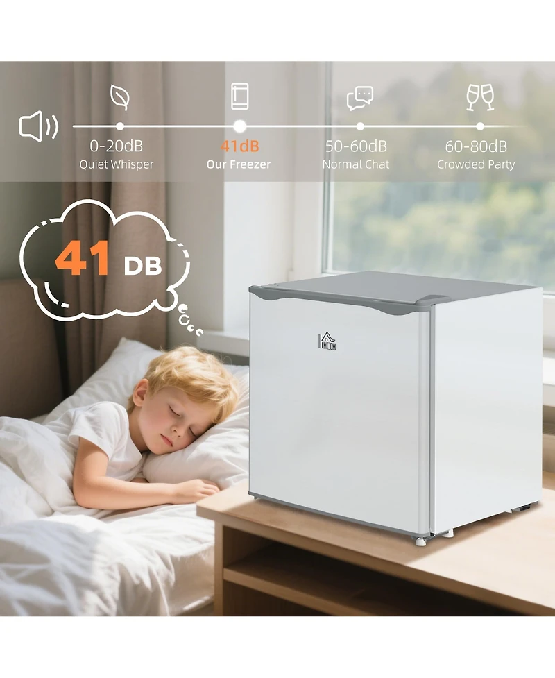 Homcom 1.1Cu.Ft Mini Freezer with Reversible Door for Home Office
