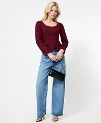 French Connection Women's Long Sleeves Poplin Top