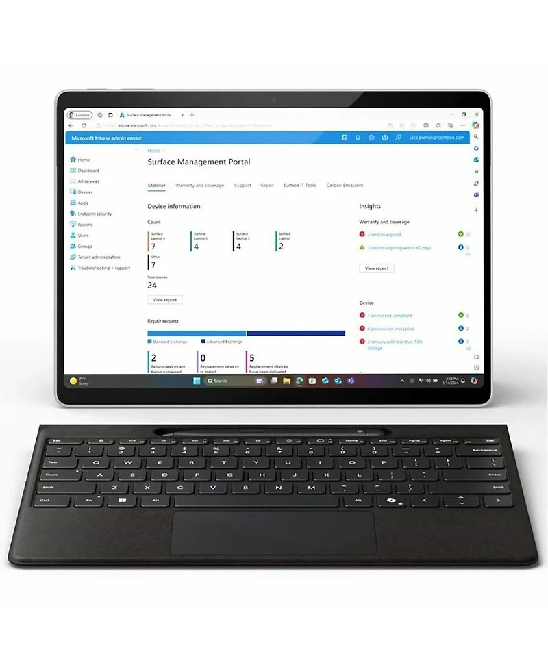 Microsoft Surface Pro 11 13" 120Hz 2-In-1 Copilot+ Pc Wi-Fi Tablet, Intel Core Ultra 7 268V 2.2GHz, 32GB Ram, 256GB Ssd, Windows 11 Pro, Platinum