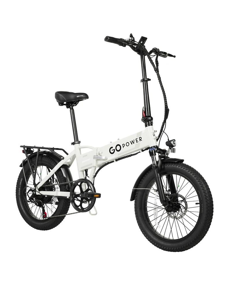 GoPowerBike GoExpress V2 Folding Electric Bike 20mph Max Speed & 750W Motor | White
