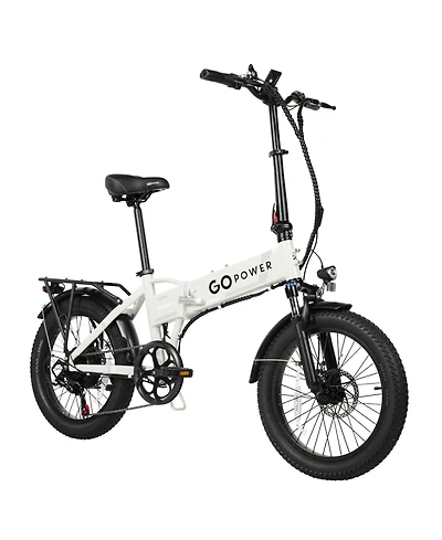 GoPowerBike GoExpress V2 Folding Electric Bike 20mph Max Speed & 750W Motor | White