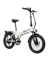GoPowerBike GoExpress V2 Folding Electric Bike 20mph Max Speed & 750W Motor | White