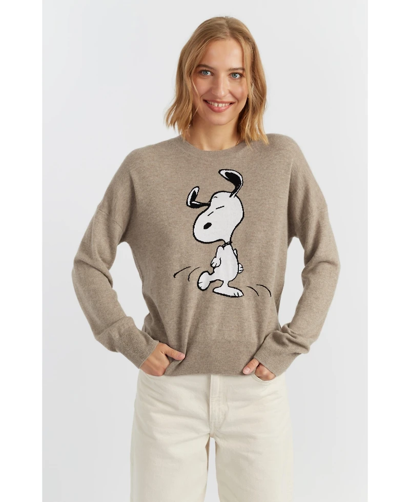 Chinti & Parker Women's Wool-Cashmere Dancing Snoopy Sweater