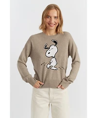 Chinti & Parker Women's Wool-Cashmere Dancing Snoopy Sweater