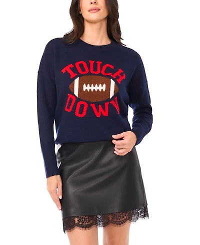 Vince Camuto Women's Touch Down Printed Sweater