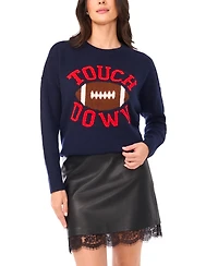 Vince Camuto Women's Touch Down Printed Sweater
