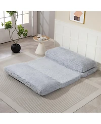 Homcom Bean Bag Floor Sofa Bed, Plush Folding Floor Mattress, Light