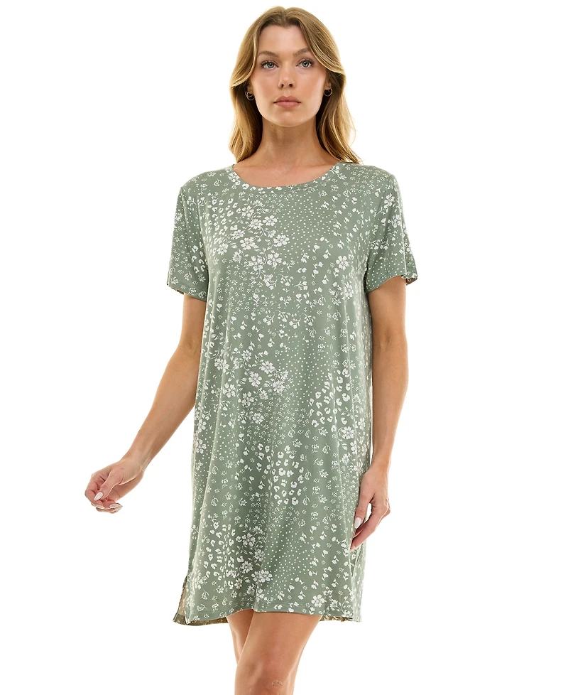 Roudelain Women's Short Sleeve Printed Sleepshirt