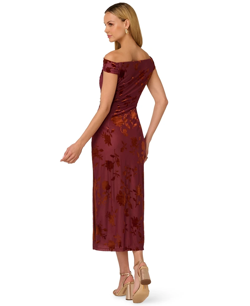 Adrianna Women's Burnout Velvet Midi Dress