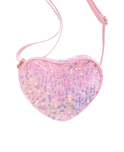 Bits & Bows Girls Sparkle Heart Purse in Pink