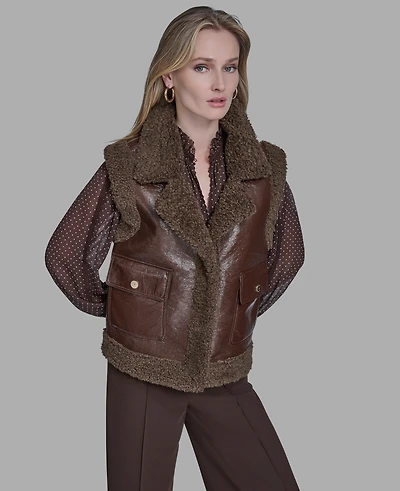 Bcbg Women's Snap Front Vest Sweater