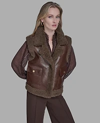 Bcbg Women's Snap Front Vest Sweater