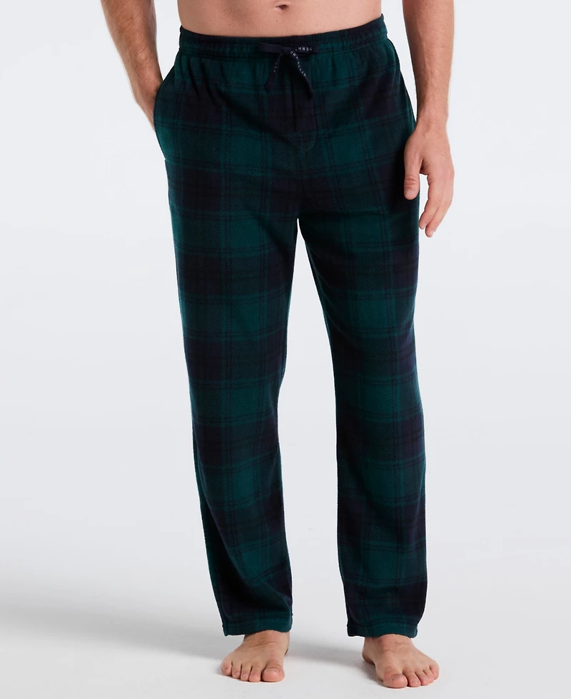Perry Ellis Portfolio Men's Fleece Buffalo Plaid Print Sleep Pants