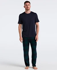 Perry Ellis Portfolio Men's Fleece Buffalo Plaid Pants