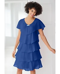 Woman Within Plus Three-Tier Dress
