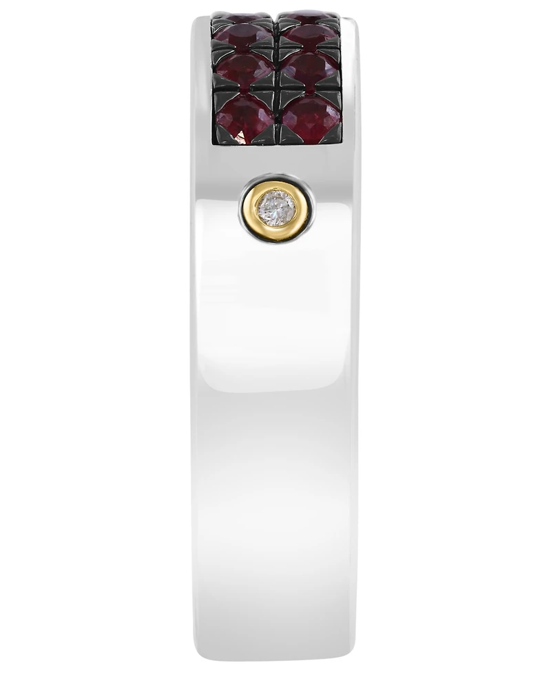 Effy Collection Men's Ruby (1-1/10 ct. t.w.) and Diamond Accent Ring in Sterling Silver