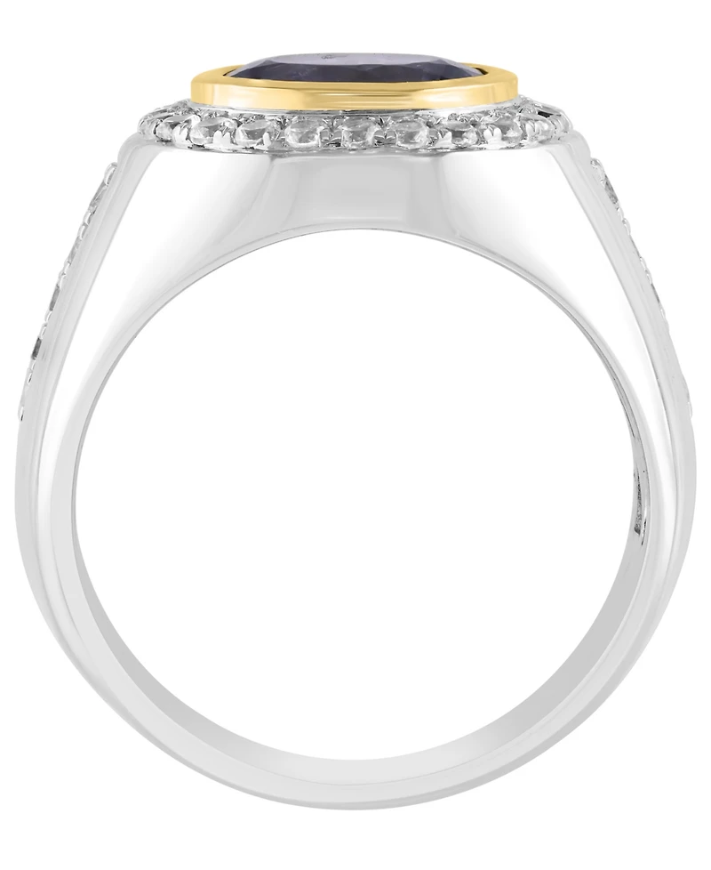 Effy Collection Iolite (2 ct. t.w.) and White Zircon (1-1/8 ct. t.w.) Ring in Sterling Silver