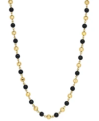 Effy Collection Black Agate Necklace (39 ct. t.w.) in 14k Gold Plated Silver