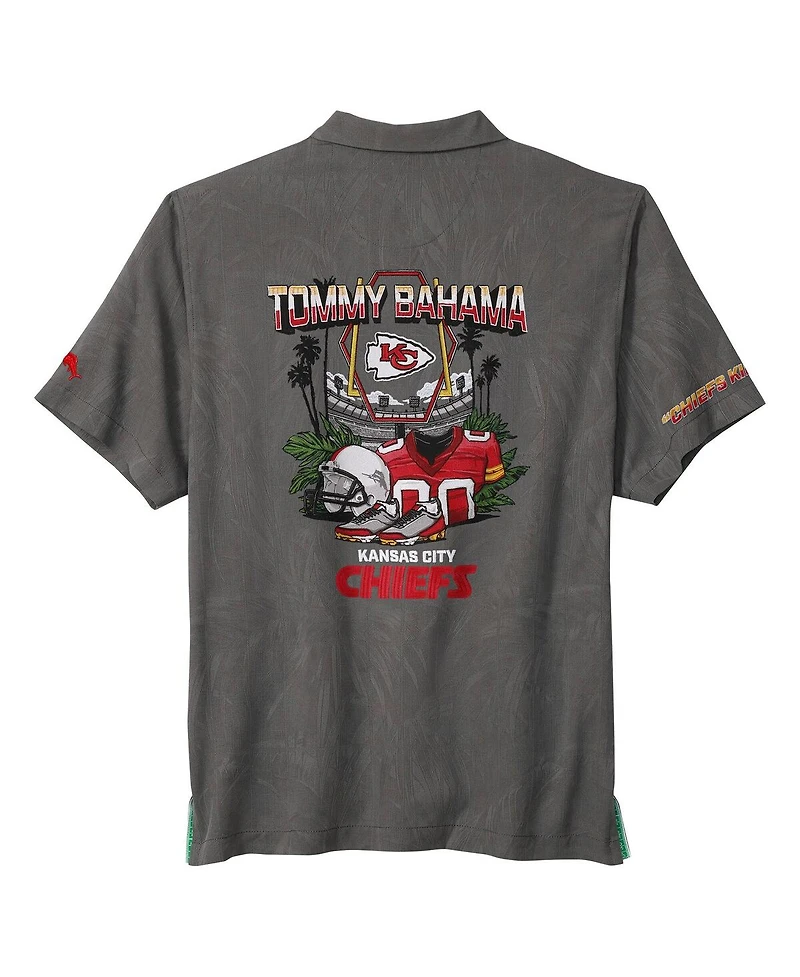 Tommy Bahama Men's Gray Kansas City Chiefs Endzone Paradise Coolmax Button-Up Shirt