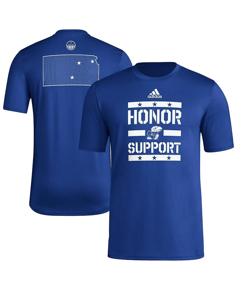 Adidas Men's Royal Kansas Jayhawks Honor Support Pre-Game T-Shirt
