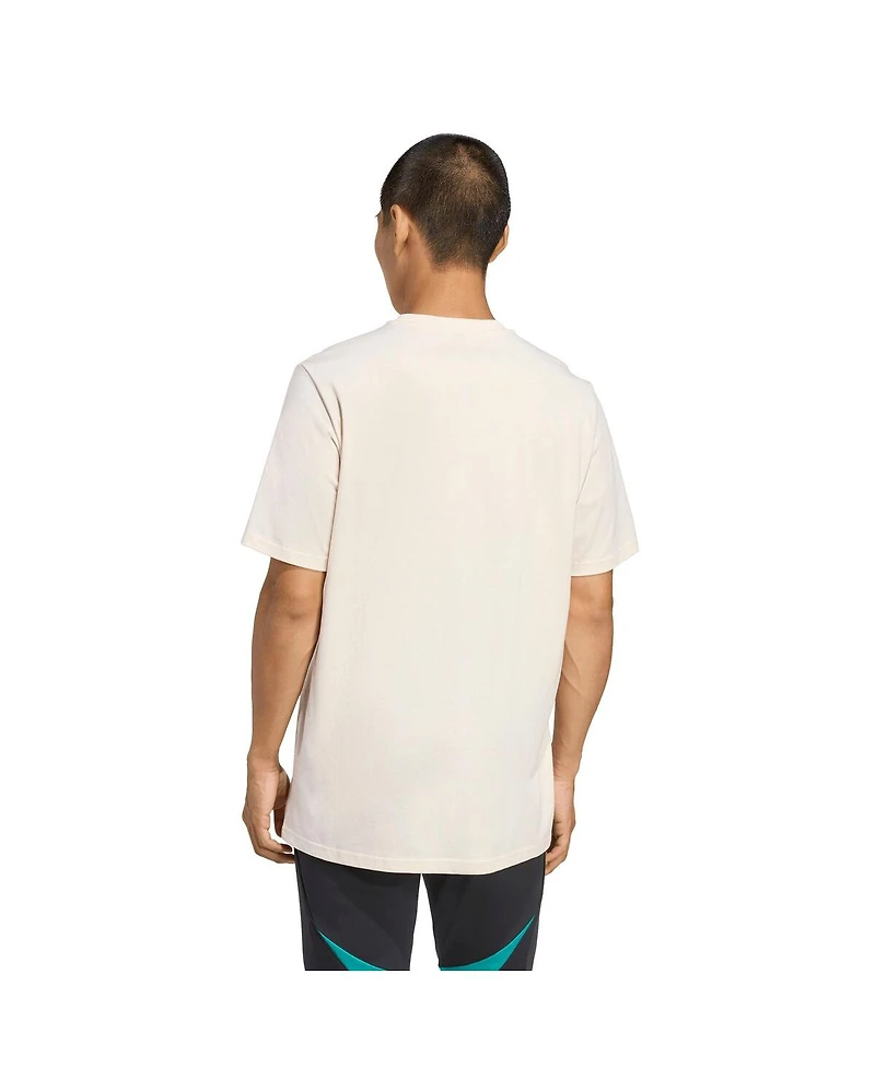 Adidas Men's White Liverpool Three-Stripes Wordmark T-Shirt