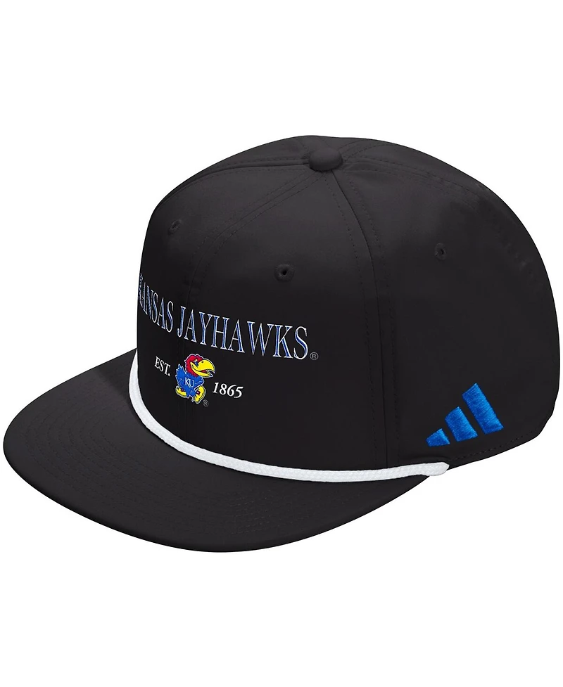 Adidas Men's and Women's Black Kansas Jayhawks Seasonal Rope Adjustable Hat