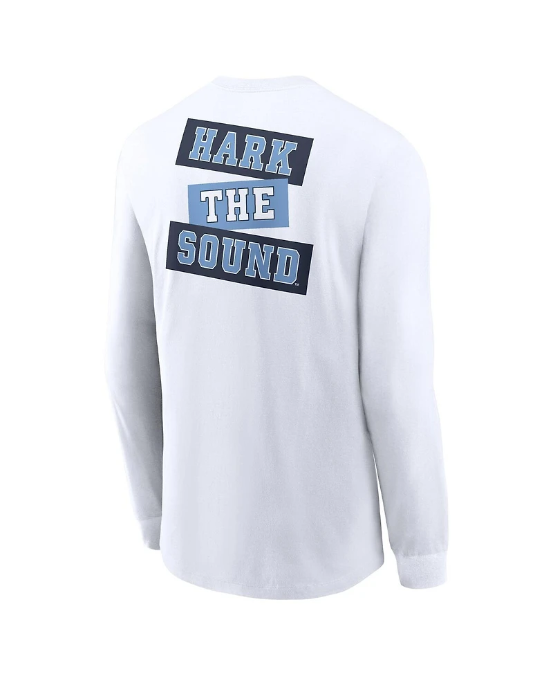 Jordan Men's White North Carolina Tar Heels Two-Hit Classic Location Long Sleeve T-Shirt