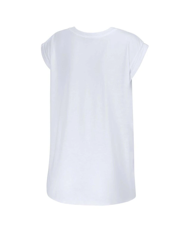 Wear by Erin Andrews Women's White Miami Dolphins Checker Muscle Tank Top