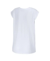Wear by Erin Andrews Women's White Miami Dolphins Checker Muscle Tank Top