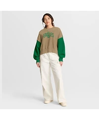 Nike Women's Tan Philadelphia Eagles Oversized Rewind Pullover Sweatshirt