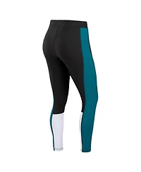 Wear by Erin Andrews Women's Black/Teal Jacksonville Jaguars Color-Block Leggings