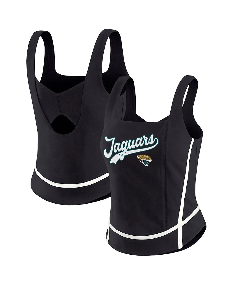 Wear by Erin Andrews Women's Black Jacksonville Jaguars Square Neck Tank Top