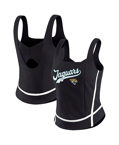 Wear by Erin Andrews Women's Black Jacksonville Jaguars Square Neck Tank Top