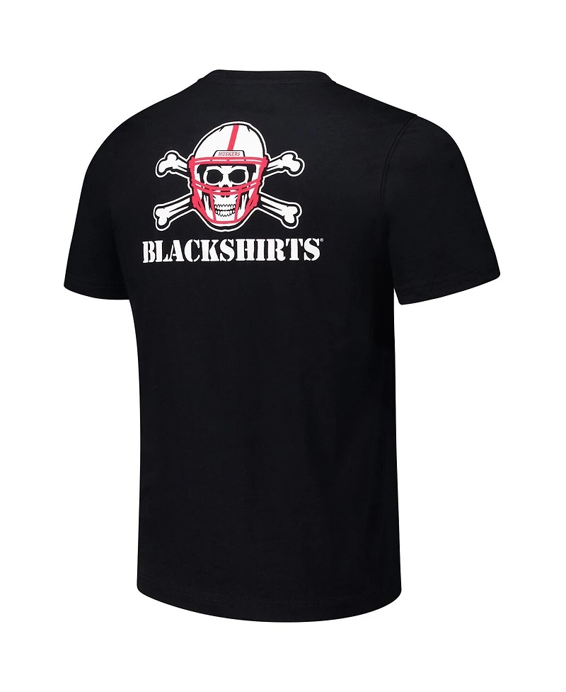 Colosseum Men's Black Nebraska Huskers Logo Lockup 2-Hit Active Blend T-Shirt