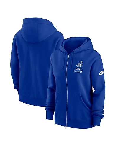 Nike Women's Navy Dallas Cowboys Phoenix Rewind Full-Zip Hoodie