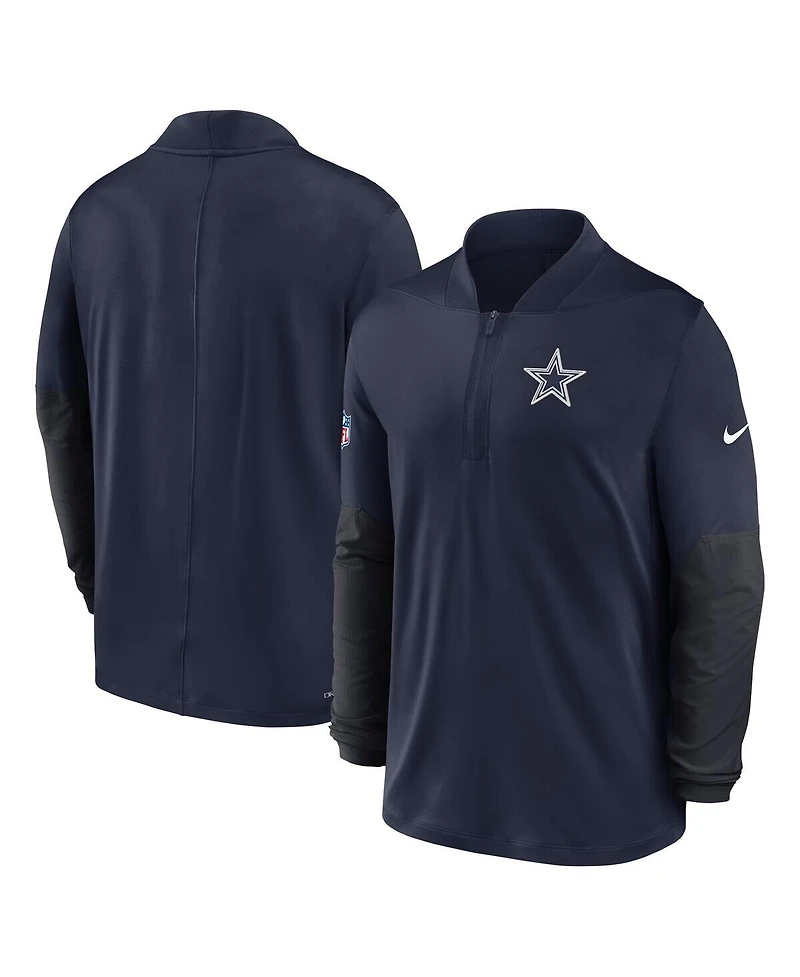 Nike Men's Navy Dallas Cowboys Sideline Dri-fit Half-Zip Pullover