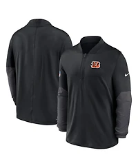 Nike Men's Black Cincinnati Bengals Sideline Dri-fit Half-Zip Pullover